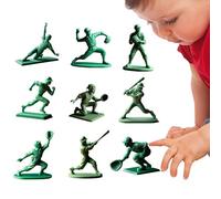 Classic Baseball Figurines, Green Baseball Player Figurine - 9x 3D -Printing Baseball Pitcher Catcher 2 Inch Statue - Sport Fans Classic Collection Tabletop Ornament for Living Room, Study