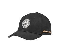Mercedes-Benz Women’s Ladies Baseball Cap Classic Black Cotton Embroidered Classic Star Logo with Crystals by Preciosa
