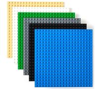 Classic Baseplates 15cm X 15cm Building Brick Base Plates | Compatible with LEGO Blocks, Compatible with LEGO Base Plates | Baseplates for Building Towers | Black, Blue, Gray, Green, Sand, White