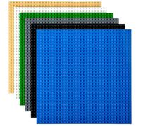 Classic Baseplates 25x25 cm Building Brick Base Plates | Compatible with LEGO Blocks, Compatible with LEGO Base Plates | Baseplates for Building Towers | Black Blue Gray Green Sand White