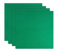 Classic Baseplates 4 Pack, 32x32 Stud Building Base Compatible with Lego with Display Board Set, Large 10"x10" Building Board Base Plates for All Major Brands and Activity Table Kids 3 Years Up, Green