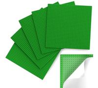Classic Baseplates, Peel and Stick Base Plates for Building Bricks, Compatible with Major Brands, Self-Adhersive Base for Bricks 10" x 10", 6 Pack Green
