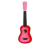 Classic Basswood Guitar Beginner Ukulele 6 String Instrument(Color:Pink)