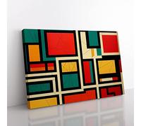 Classic Bauhaus Art Vol.2 Abstract Canvas Wall Art Print Ready to Hang, Framed Picture for Living Room Bedroom Home Office Décor, 60x40 cm (24x16 Inch)