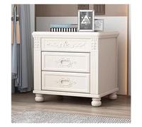 Classic Bedside Table with Two layer Drawers Simple Night Stand for Bedroom & Study Stylish Storage Cabinet Fur Modern Design (B)