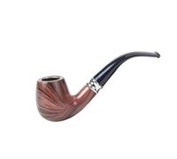 Classic Bent Smoking Pipe with Detachable Stem Premium Resin Tobacco Pipe Featuring Wood Grain Finish and Metal Accents Portable Handheld Pipe for Men, Easy to Clean and Durable (Color A)