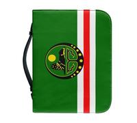 Classic Bible Cover Chechen Republic National Flag Pattern Pu Carrying Book Case Bag Bible Protective with Handle, Gift for Men Women Father Mother Friends