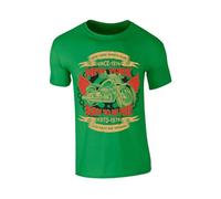 Classic Biker Vintage Biker Mens T-Shirt Motorcycle Rider Tee New York Style Freedom Graphic Shirt Born to Ride Classic Design Irish Green - L