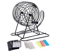 Classic Bingo Game - Luxury Bingo Game With Metal Bingo Cage | 18 Bingo Cards & 150 Chips Portable Master Bingo Board Game Lightweight Bingo Board Game For Adults, Age People