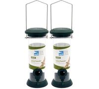 Classic Bird Seed Feeder, Hanging Bird Feeder with Two Perch Ports, Easy to Clean, Suitable for Seeds and Seed Mixes, Durable and UV-Stabilised (300g) - RSPB (Pack of 2)