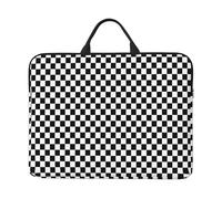 Classic Black And White Race Check Checkered Geometric Win, 14 Inch Laptop Sleeve, Notebook Bag Laptop Case Sleeve Briefcase with Handle