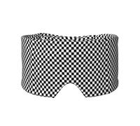 Classic Black and White Race Check Checkered Geometric Win, Full Eye Covers Light Blocking Eye Mask Sleep Eye and Ear Muffs
