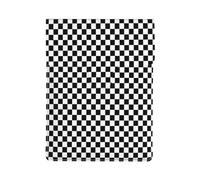 Classic Black And White Race Check Checkered Geometric Win, PU Leather Laptop Sleeve, Notebook Bag Laptop Case Sleeve Tablet Briefcase
