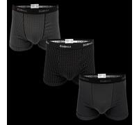 Classic Black Cotton Boxers with Polka Dots & Lines - 3 Pk OddBalls Black XL