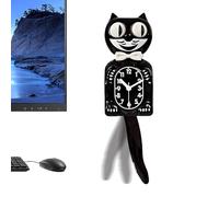 Classic Black - Cute Cat Wall Clock | Transform Your Kit Clock Into A Jolly | For Home Bedroom Living Room Office Classroom Indoor Family Men Women