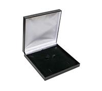 Classic Black Leatherette Large Set - Necklace, Collaret, Pendant Earring, Ring Box - Universal Jewellery Box for Birthdays, Proposals, Gifts
