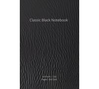 Classic Black Notebook: Elegant Dot Grid Journal: Leather-Texture Print Cover, 6x9 Inch, 120 Pages, Dot Grid Interior