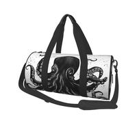 Classic Black Octopus Duffle Bag for Women Men Personal Item Travel Bags Canvas Weekender Overnight Bag Lightweight Sports Tote Gym Bags Carry On Luggage Bag, Black, One Size