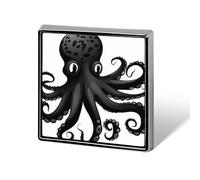 Classic Black Octopus Lapel Pin for Men Brooches And Pins for Women Square Metal Badge for Shirts, Jackets, Hats | Durable Fashion Accessory & Gift for Men, Women, Events