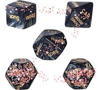 Classic Black Resin Dice, Carved With Various Clear And Easy To Learn Movements, Couple Gift - D2