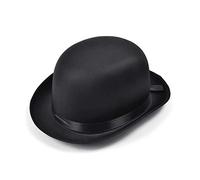 Bristol Novelty BH493 Head Accessory | Bowler Hat Satin Finish | 1 Piece | Black | One Size-Adult, unisex