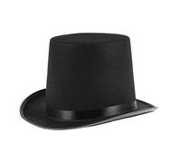 Classic Black Top Hat Perfect for Halloween Costumes, Magician, and Iconic Character Outfits Like Stevie Nicks, Mad Hatter (Black)
