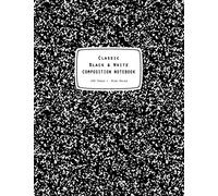Classic Black & White Composition Notebook: Large Lined Note Paper for School, Notes and Writing All Things - Old School Style Marble Pattern