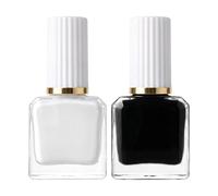 Classic Black & White Nail Polish Duo Set, Quick Dry Air Dry No UV, Chip Resistant, Water Based Formula, DIY Nail Art Manicure, No Need UV Nail Paint for DIY Nail Art Manicure at Home (Black + White)