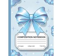 Classic Blue Bow Composition Notebook: A Coquette Aesthetic for Festive and Everyday Use, College Ruled
