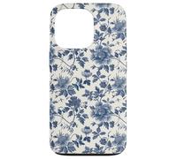 Classic Blue Floral Vine on White Case for iPhone 13 Pro