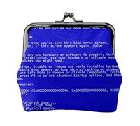 Classic Blue Screen of Death Errors, PU Leather Coin Purse, Small Wallets, Change Pouch with Kiss Lock Clasp Buckle, Change Purse
