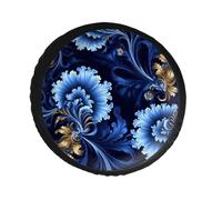 Classic Blue Spare Tire Cover PVC Leather Spare Wheel Cover Dustproof Waterproof Jeep Tire Cover for 28inch Camper, RV Trailer, Truck, SUV Fit Diameter 28-34 Inch
