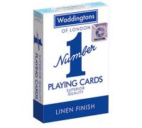 Waddingtons Number 1 Playing Card Game, play fish, slap jack, crazy eights and rummy, Great Travel Companion, Gifts and Toys for Boys, Girls and Adults-Single or 1 Deck of Cards in Red or Blue Colour
