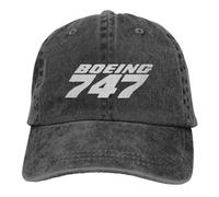 Classic Boeing 747 Airplane Unisex Baseball Cap, Denim Worn Hats Outdoor Activities, Classic Adjustable Hat Cool