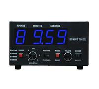 Classic Boxing Interval Timer,Boxing Interval Timer with Time Progress Bar,1-12 Challenge Rounds and Adjustable Buzzer, Fitness Timer Clock for Muay Thai/MMA/Kickboxing(Blue)