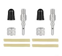 Classic British Bicycle Valve Core Set, Zinc Alloy Body with Nickel Plating, Secure for Vintage Wheels and Wheelchair Tires(C)