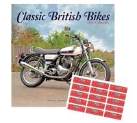 Classic British Bikes Calendar 2026 | 16 months | with FREE Organisational Stickers, Biker Gift