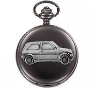 Classic British car Metro ref134 Pewter Effect Design on a Polished Black case Men's Gift Quartz Pocket Watch fob