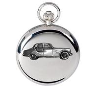 Classic British car Siddeley 234 ref4 Pewter Effect Design on a Polished Silver case Men's Gift Quartz Pocket Watch fob