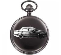 Classic British car Sierra Sapphire Cosworth ref84 Pewter Effect Design on a Polished Black case Men's Gift Quartz Pocket Watch fob