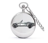 Classic British car SS1 ref200 Pewter Effect Design on a Polished Silver case Men's Gift Quartz Pocket Watch fob