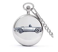 Classic British Motor car Alpine Mk2 ref241 Pewter Effect Design on a Polished Silver case Men's Gift Quartz Pocket Watch fob
