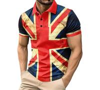 Classic British Short Sleeve Shirt with Chest Pocket for Everyday Wear and Casual Styling# end start#s#Designed for daily casual and street moments with a timeless and practical chest (Red, XL)