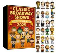 Classic Broadway Shows Advent Calendar 2025, 24 Days Countdown Calendar with Iconic Musical Character Collectibles Gifts for Broadway Fans, Theater Lovers, Adults