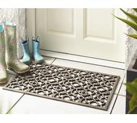 Classic Bronze Outdoor Rubber Scraper Door Mat for Home Entrance Garden Heavy Duty Non-Slip Dirt Trapper Rubber Mat Cast Iron Effect in 45 x 75 cm