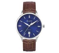 Classic Brown Leather White Dial Mens Watch