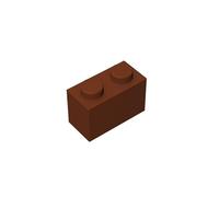 Classic Building Brick 1x2, 100 Piece Bulk Brick Block, Compatible with Lego Parts and Pieces 3004, Creative Play Set - 100% Compatible with All Major Brick Brands(Colour:Brown)