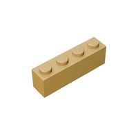 Classic Building Brick 1x4, 100 Piece Bulk Brick Block, Apricot Yellow 1x4 Bricks, Compatible with Lego Parts and Pieces 3010(Colour: Apricot Yellow)