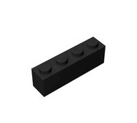 Classic Building Brick 1x4, 100 Piece Bulk Brick Block, Black 1x4 Bricks, Compatible with Lego Parts and Pieces 3010(Colour: Black)