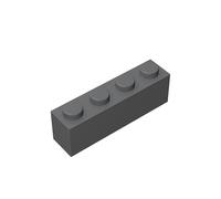 Classic Building Brick 1x4, 100 Piece Bulk Brick Block, Dark Grey 1x4 Bricks, Compatible with Lego Parts and Pieces 3010(Colour: Dark Grey)